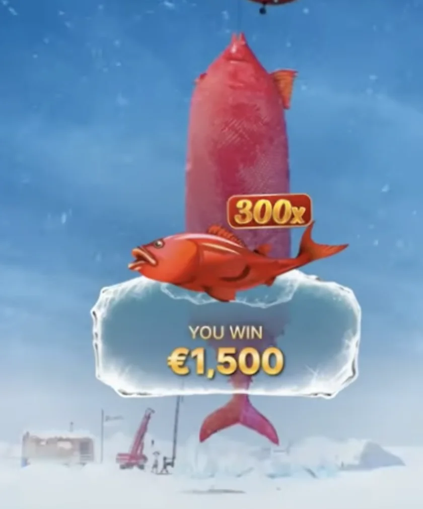 Ice Fishing Live running on mobile device in landscape mode